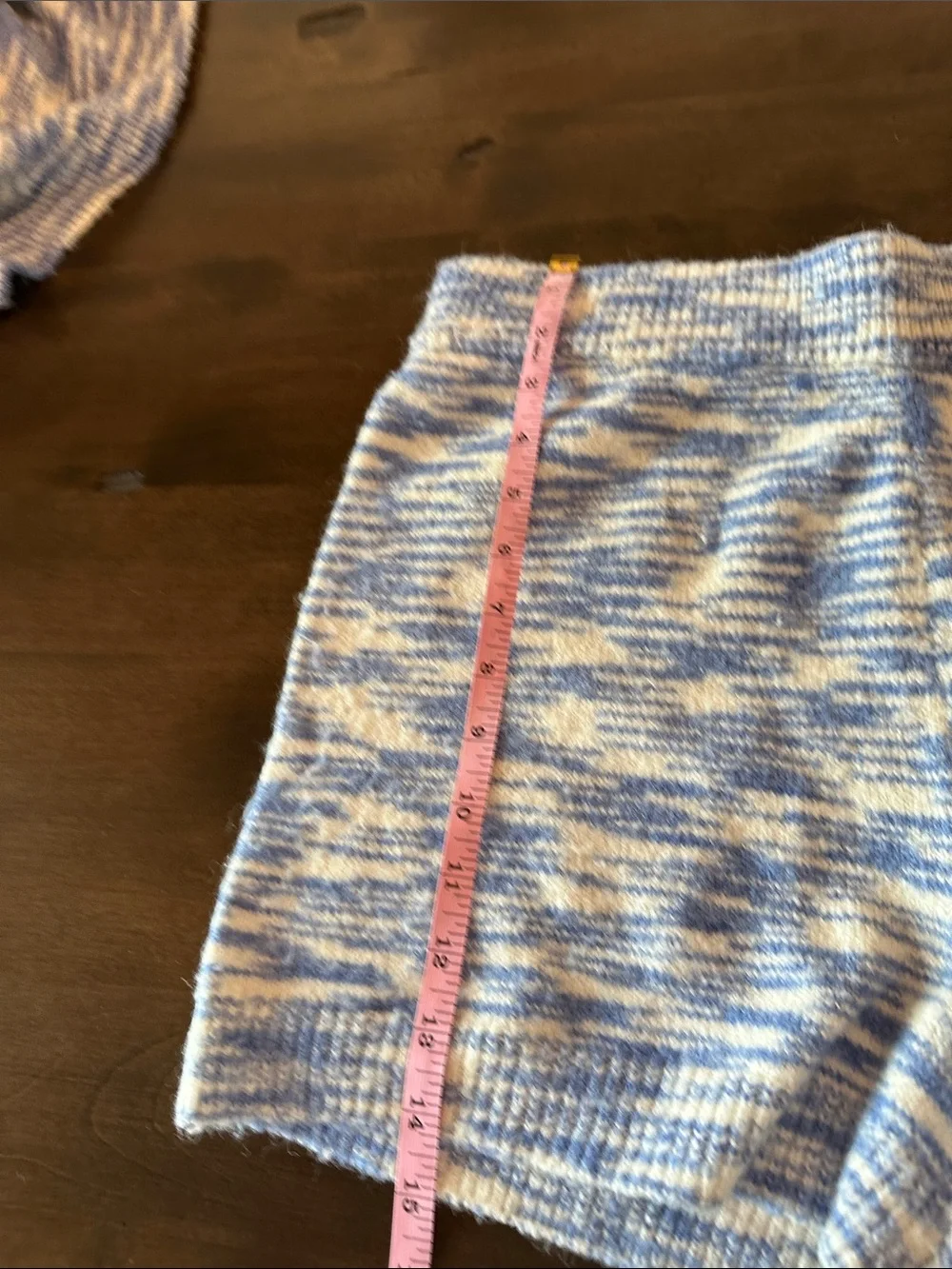 My Michelle Blue & Cream Marled Knit Cardigan and Matching Short Set size L